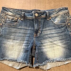 Shyanne Blue Jean Shorts with Embellishments